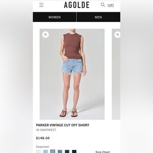 Agolde denim shorts size 30